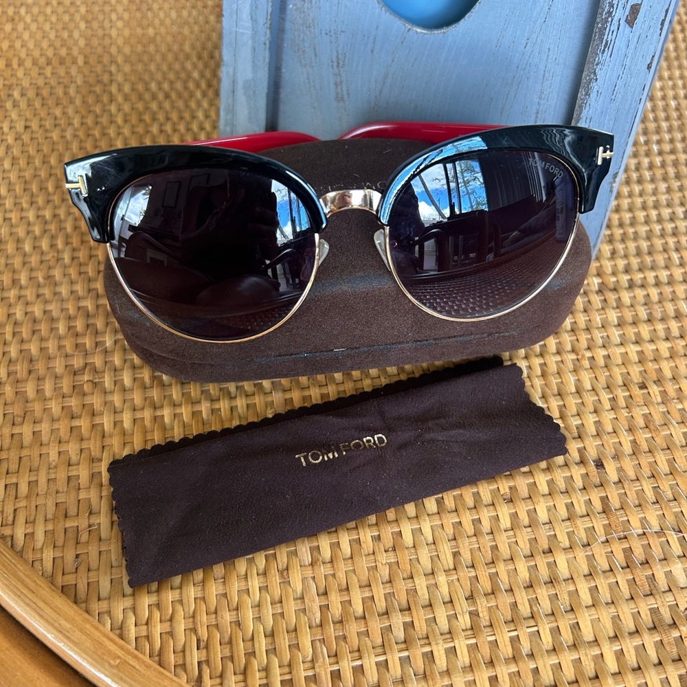 Authentic Tom Ford Alissa Bi color Sunglasses EUC w case Chic